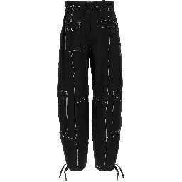 Black Viscose Casual Pants