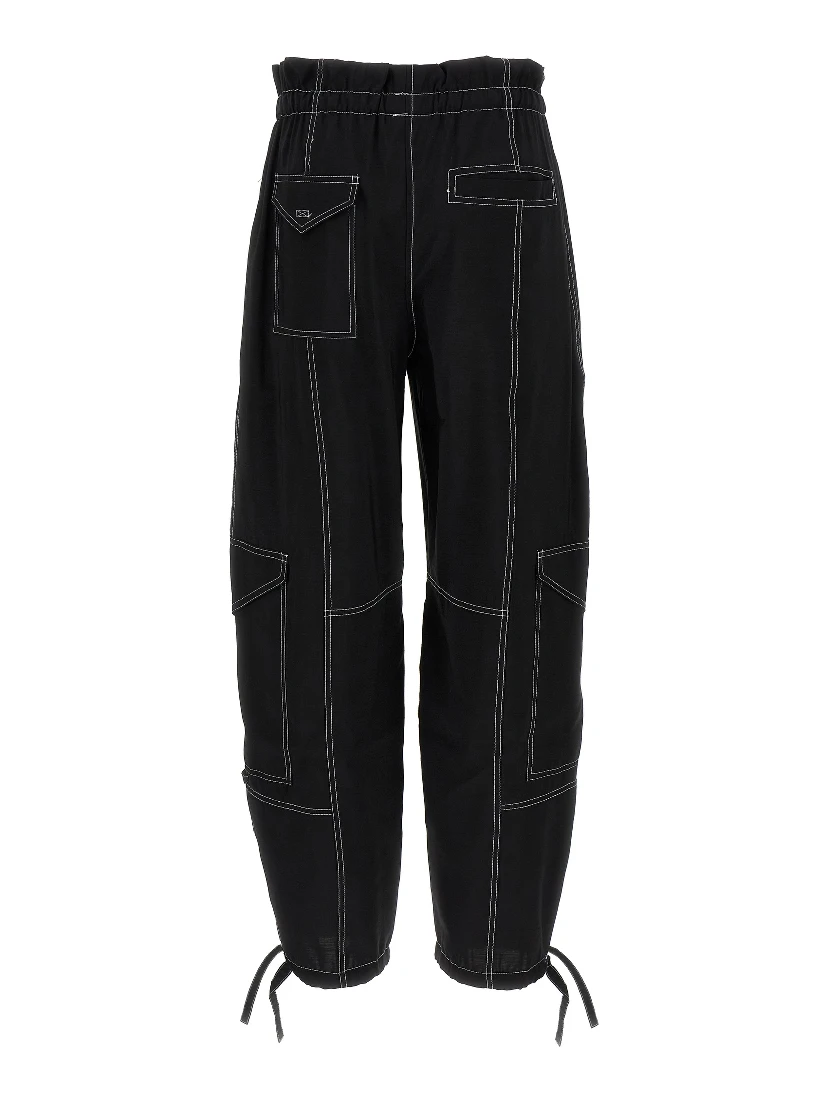 Black Viscose Casual Pants