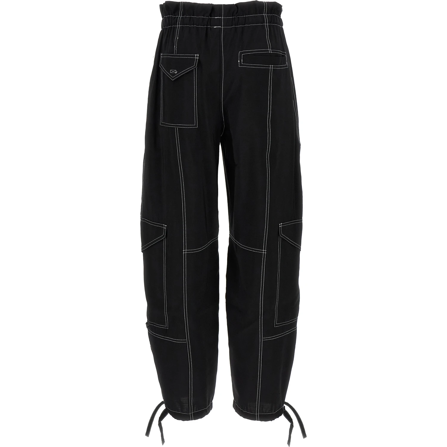 Black Viscose Casual Pants