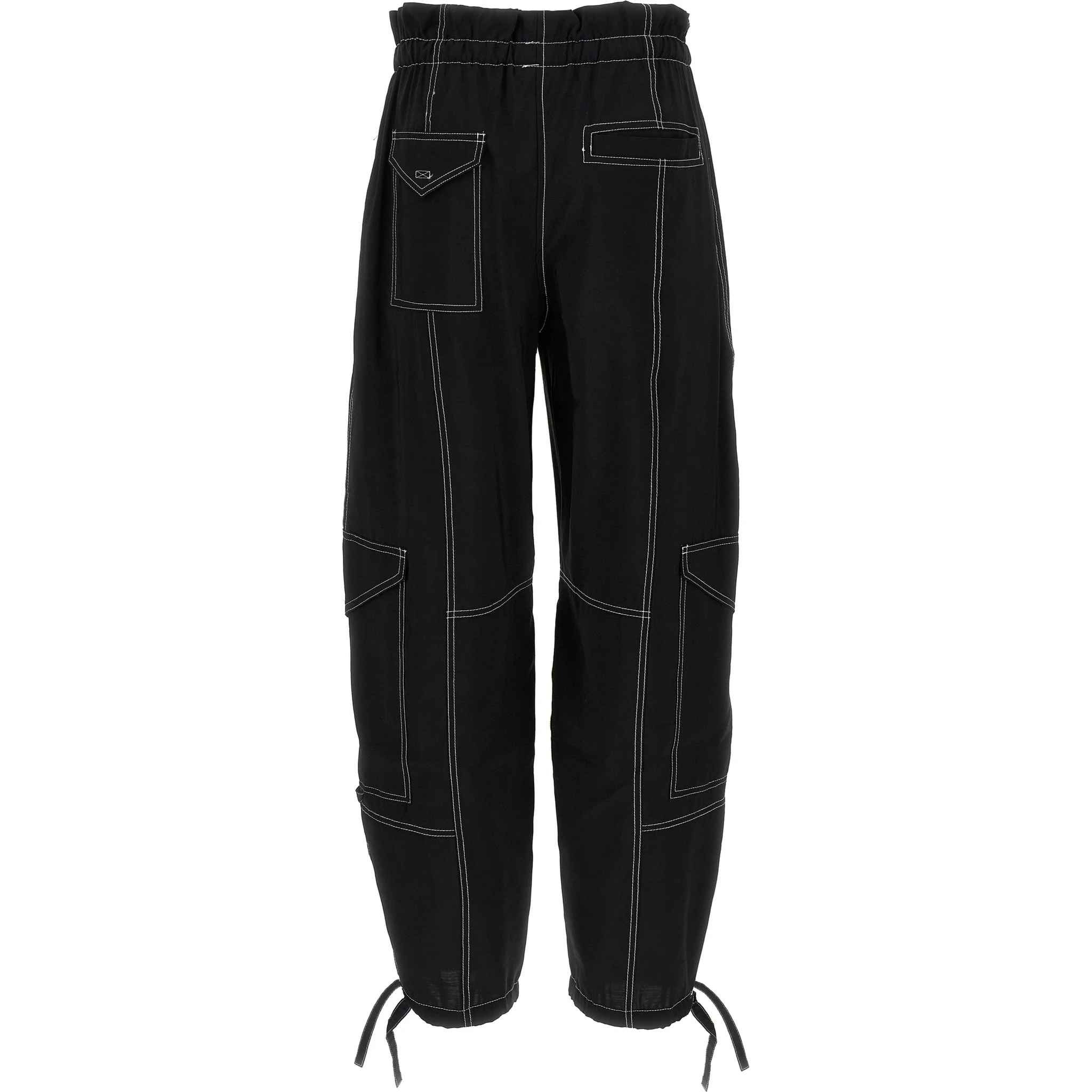 Black Viscose Casual Pants