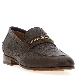 Brown Goatskin Slip-On Loafers
