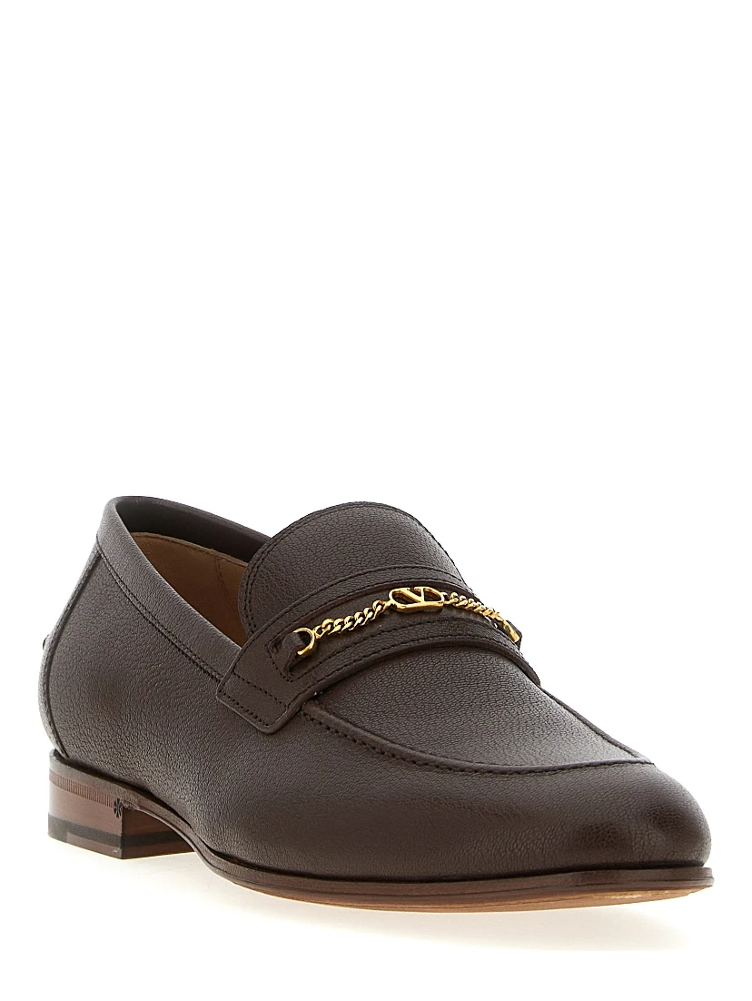 Brown Goatskin Slip-On Loafers