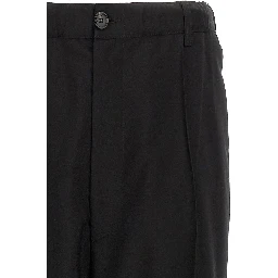 Black Virgin Wool Casual Pants