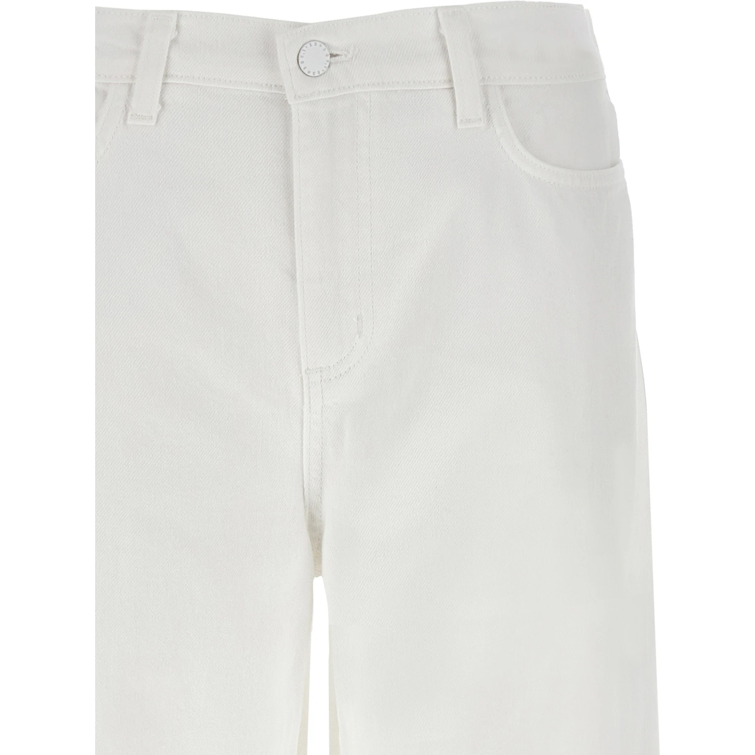 White Cotton High-Waisted Jean