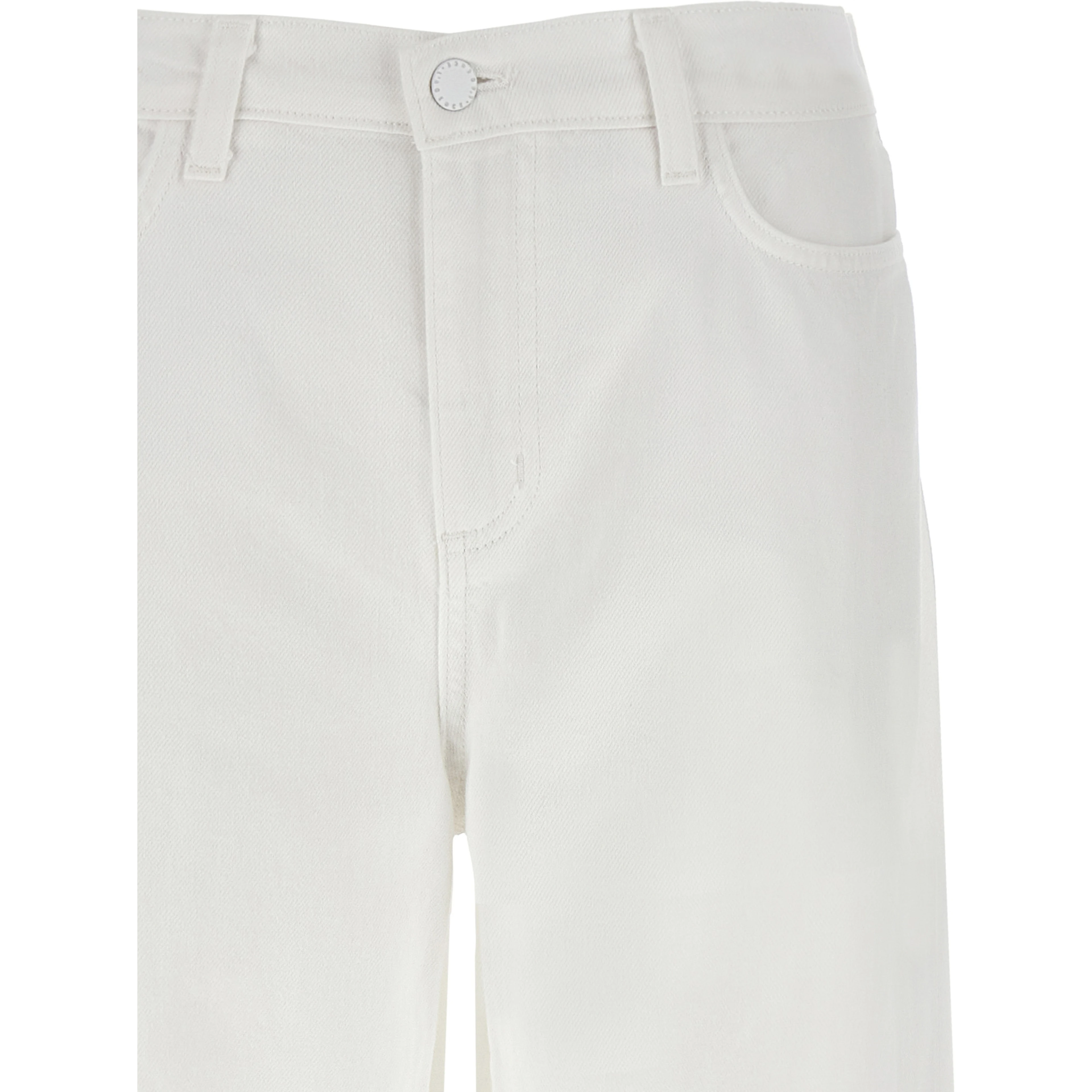 White Cotton High-Waisted Jean