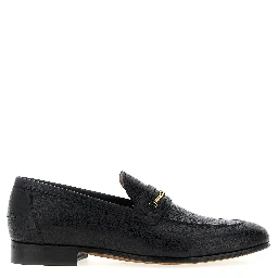Black Goatskin Slip-On Loafers