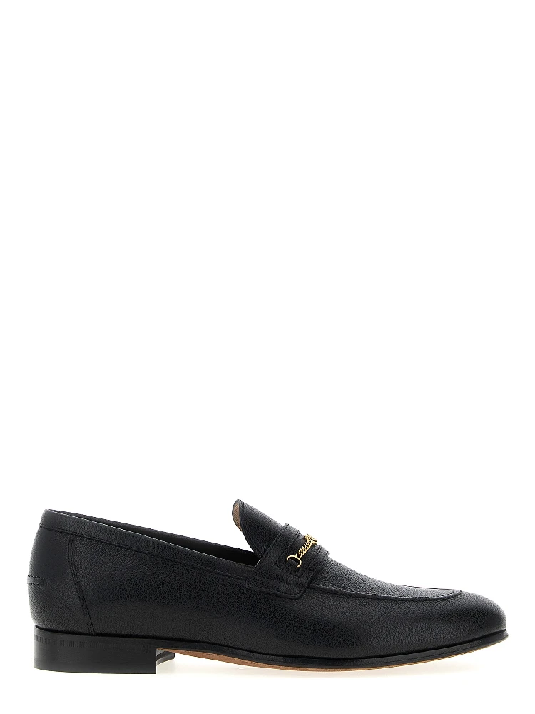 Black Goatskin Slip-On Loafers