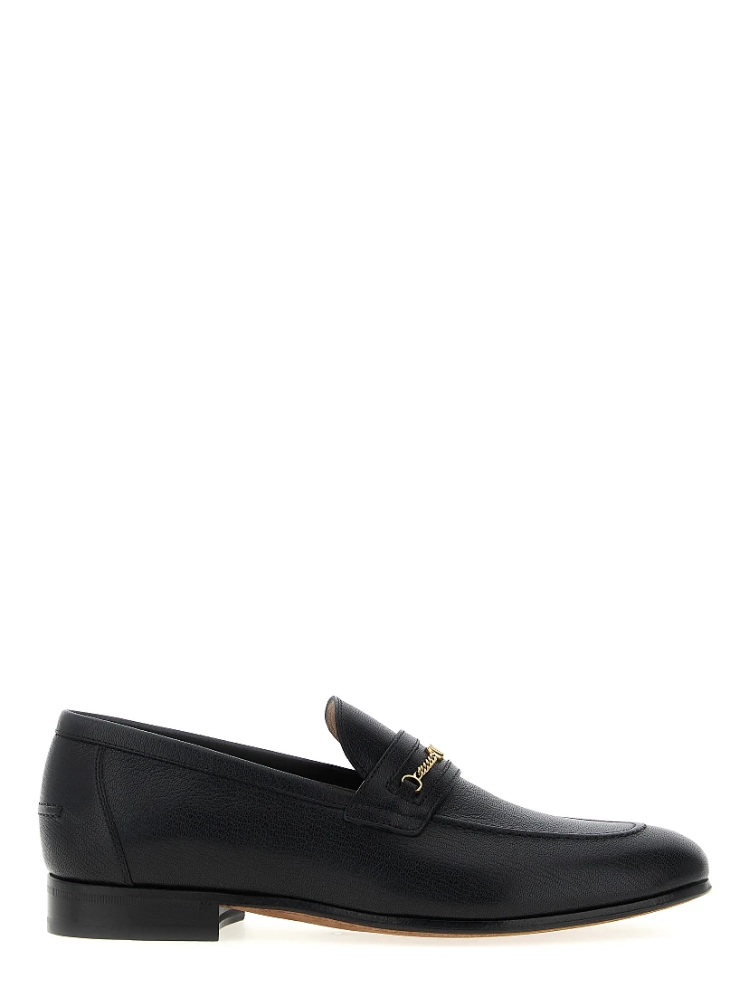 Black Goatskin Slip-On Loafers
