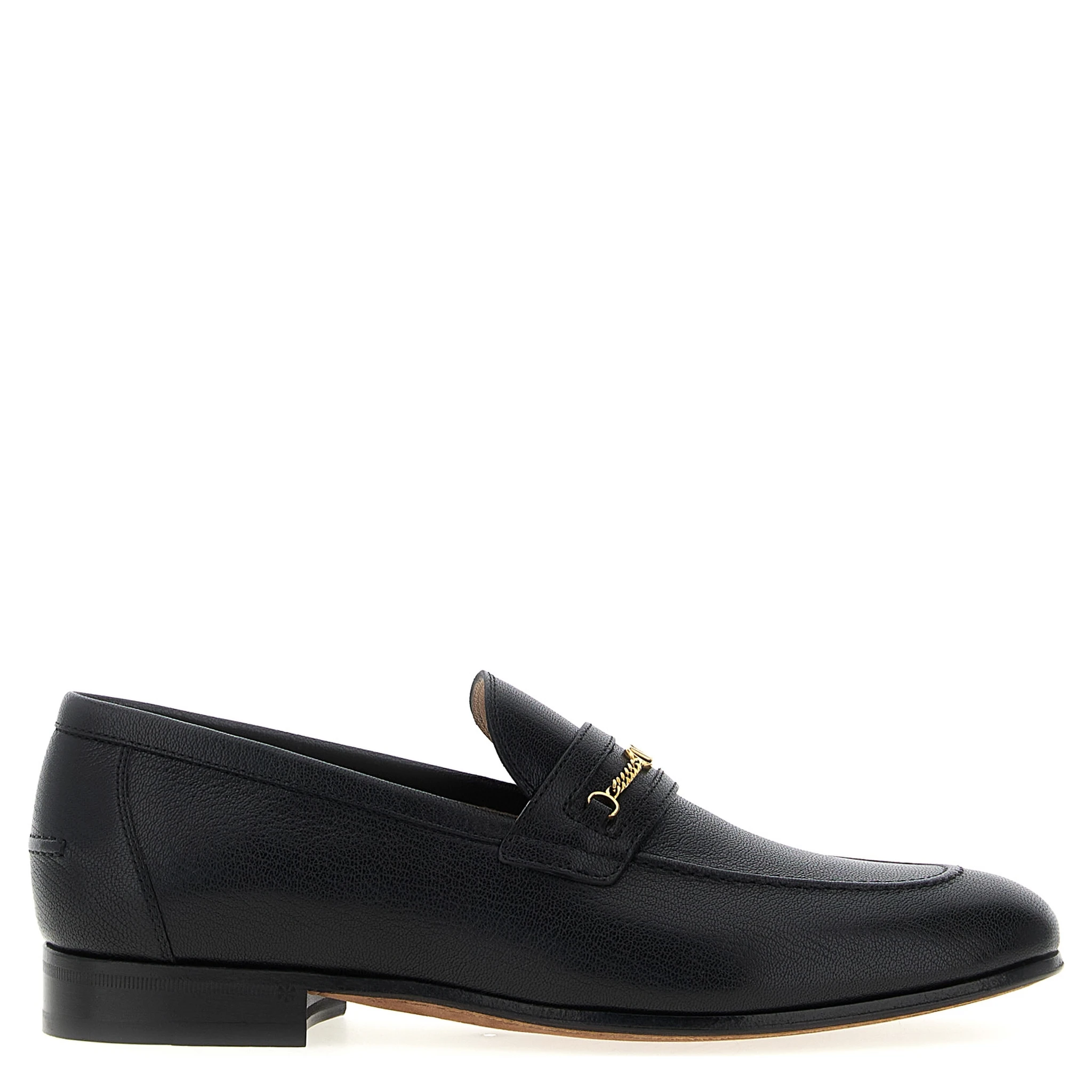 Black Goatskin Slip-On Loafers
