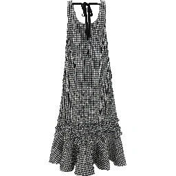 Black Polyester Midi Dress