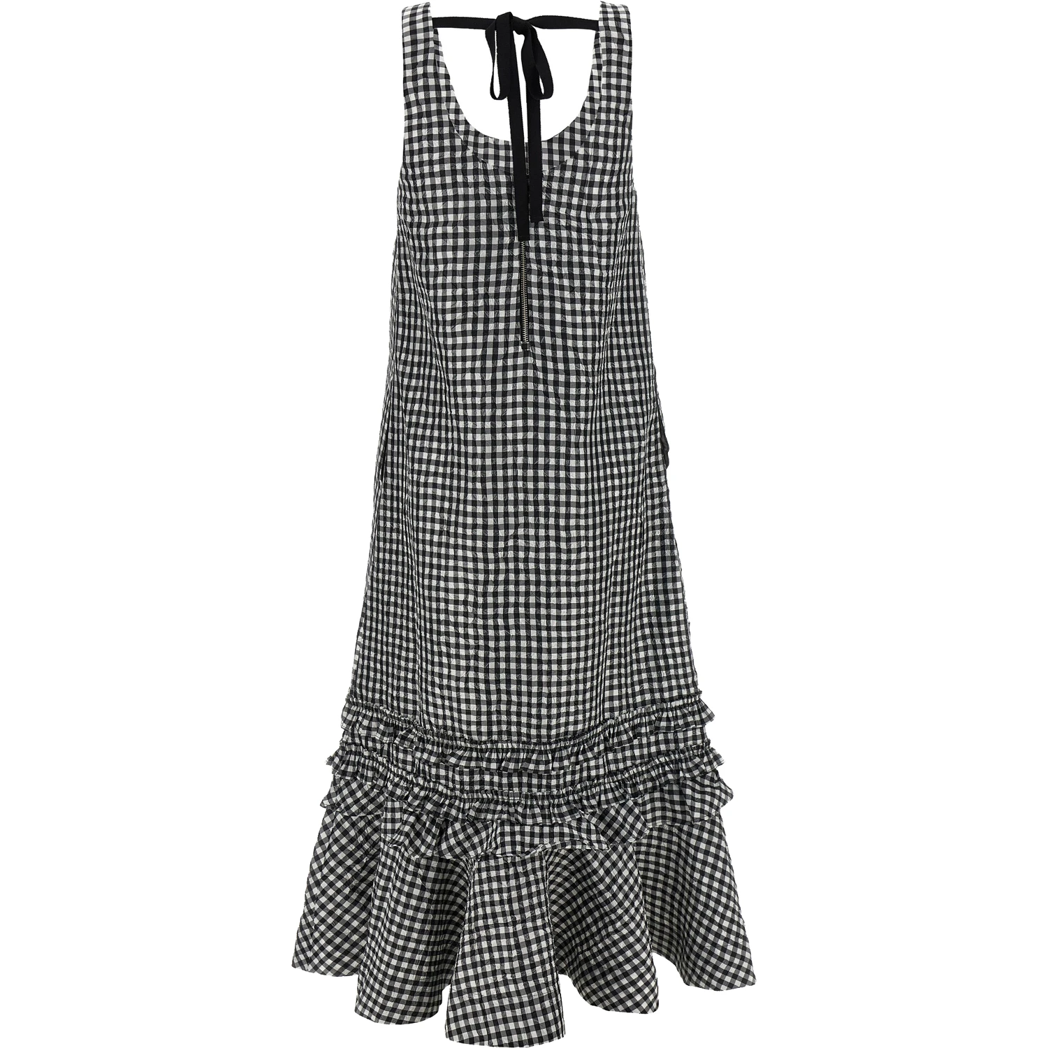 Black Polyester Midi Dress