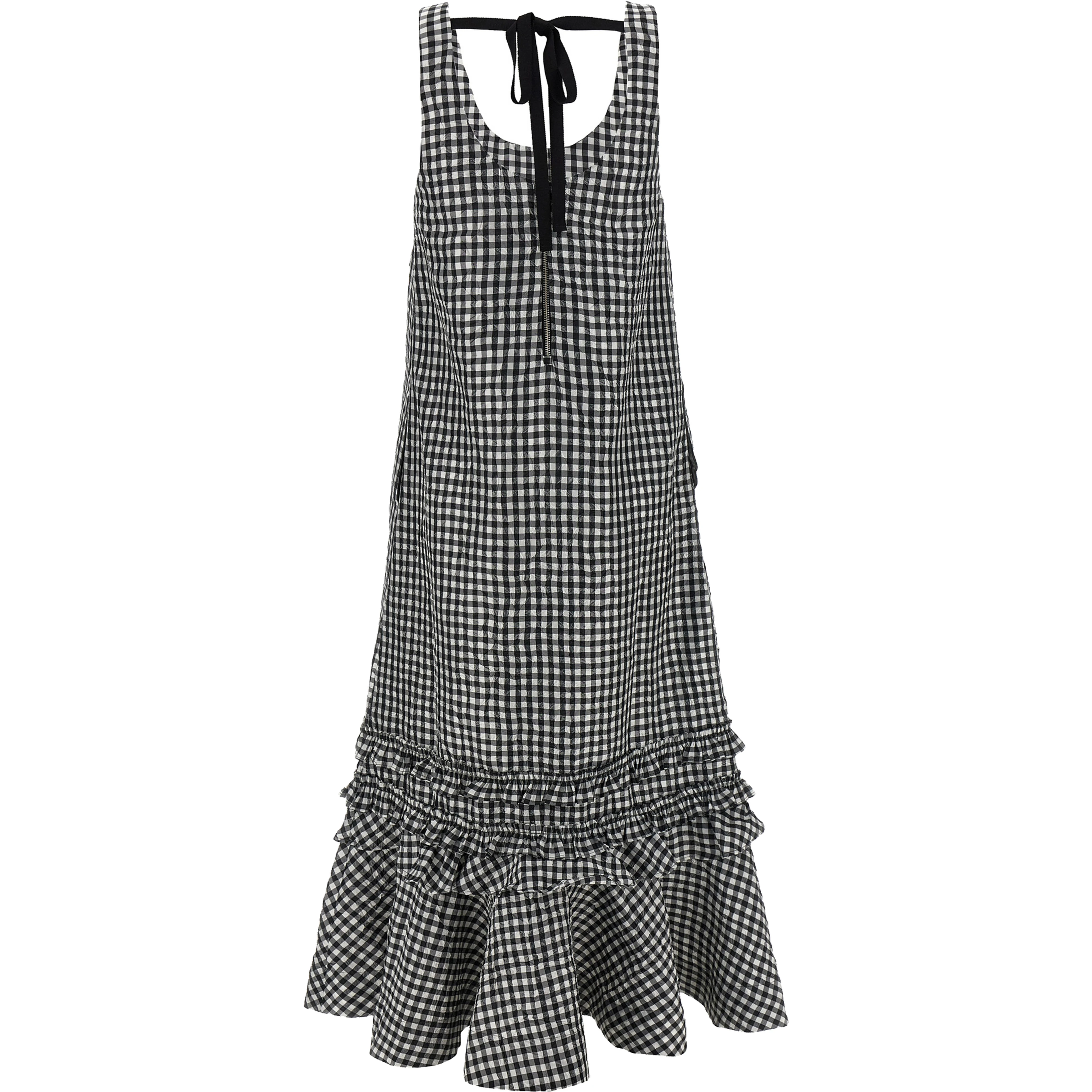 Black Polyester Midi Dress