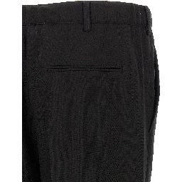 Black Virgin Wool Casual Pants