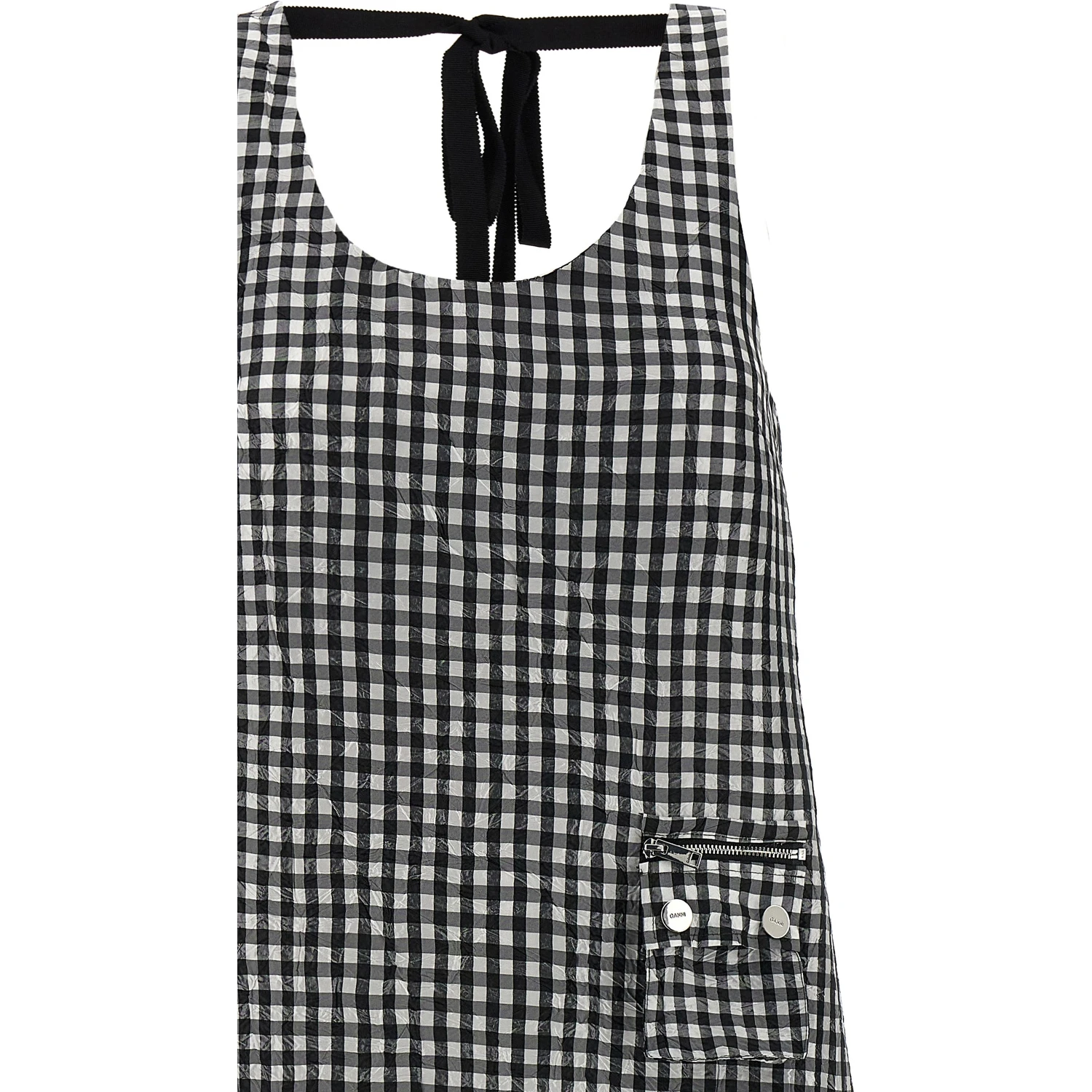 Black Polyester Midi Dress
