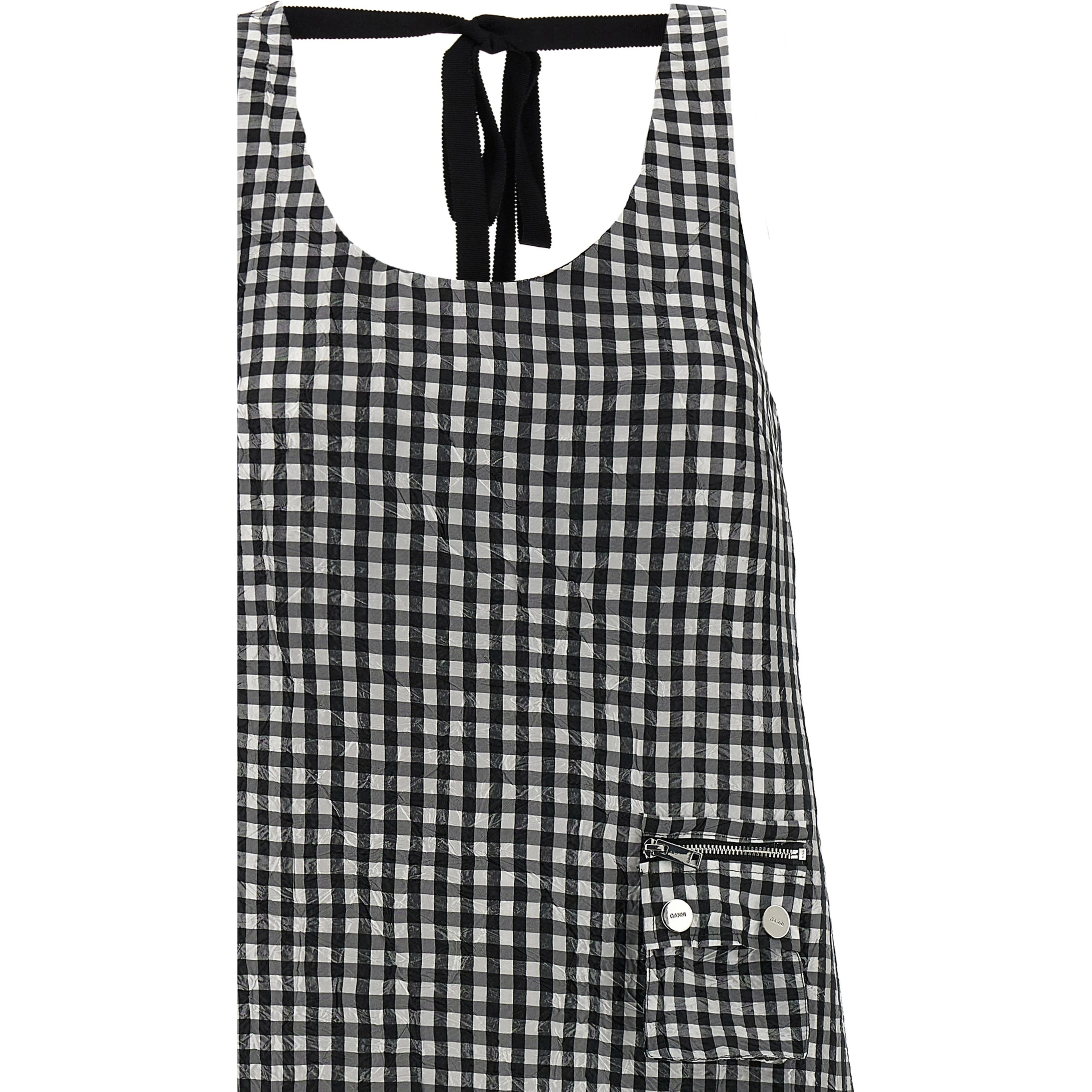 Black Polyester Midi Dress