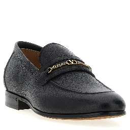 Black Goatskin Slip-On Loafers