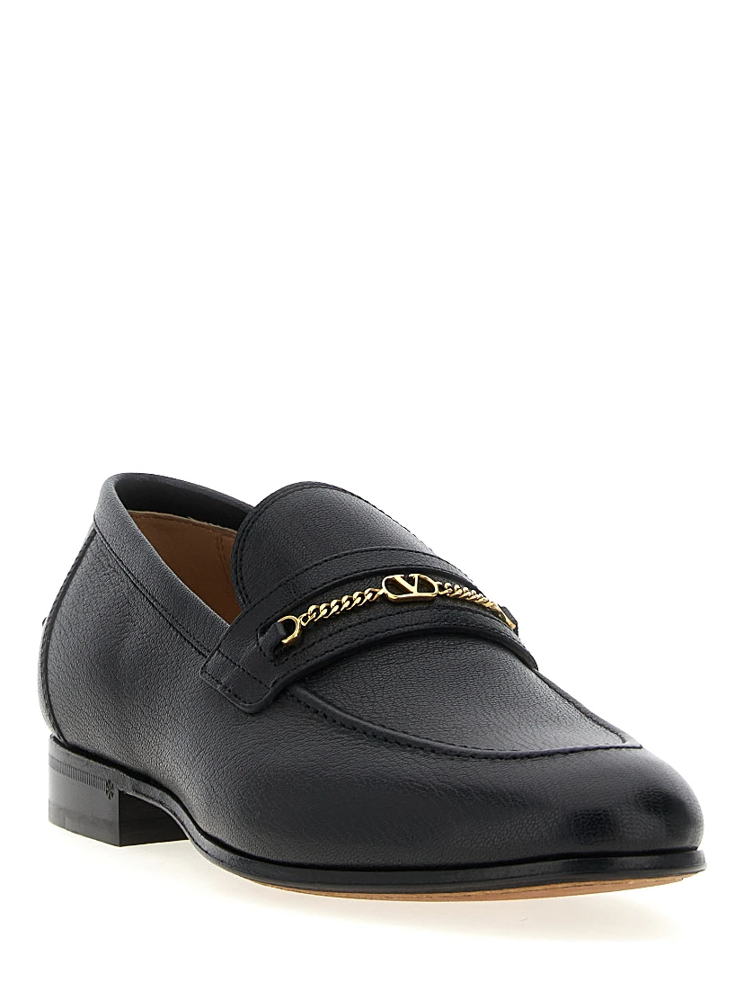 Black Goatskin Slip-On Loafers