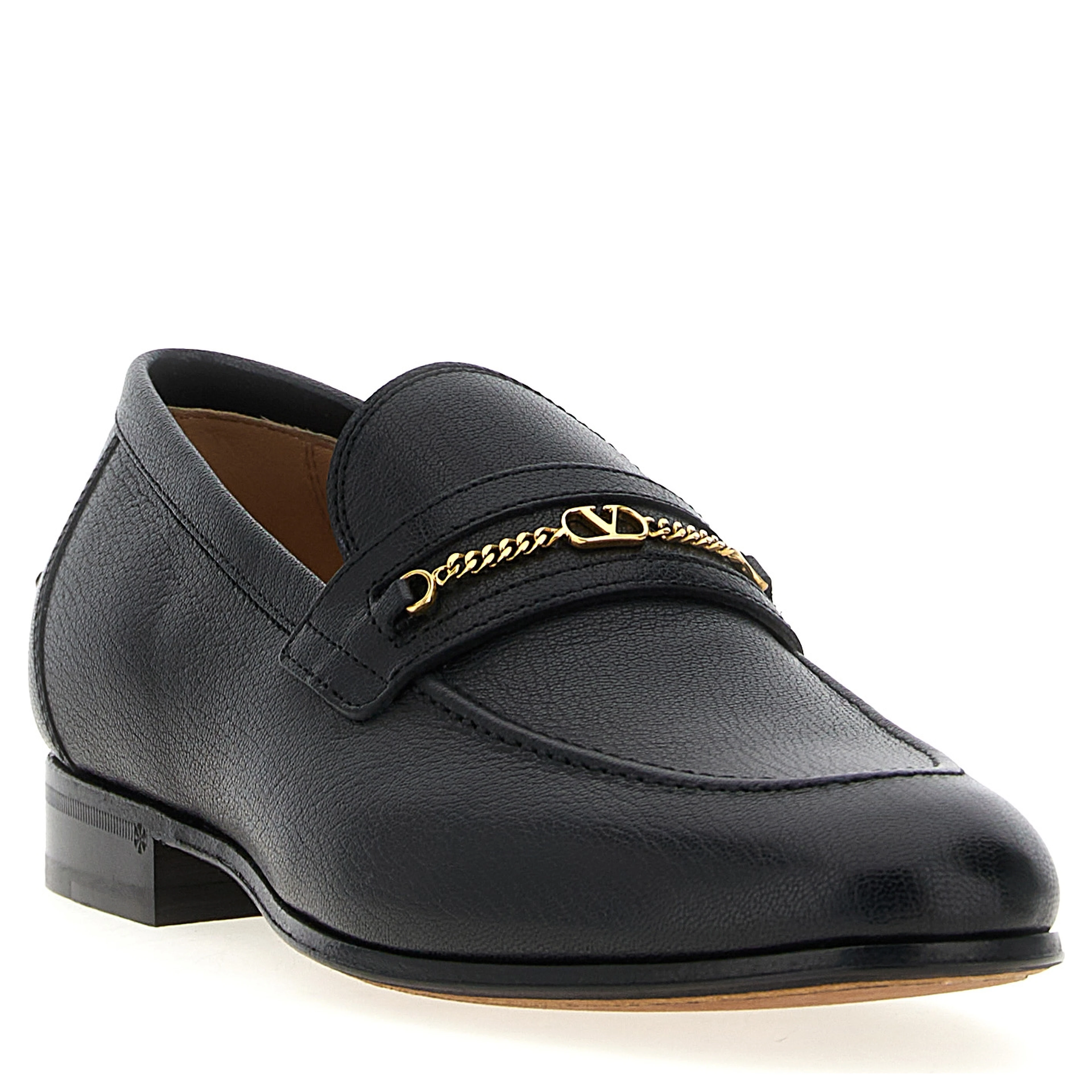 Black Goatskin Slip-On Loafers