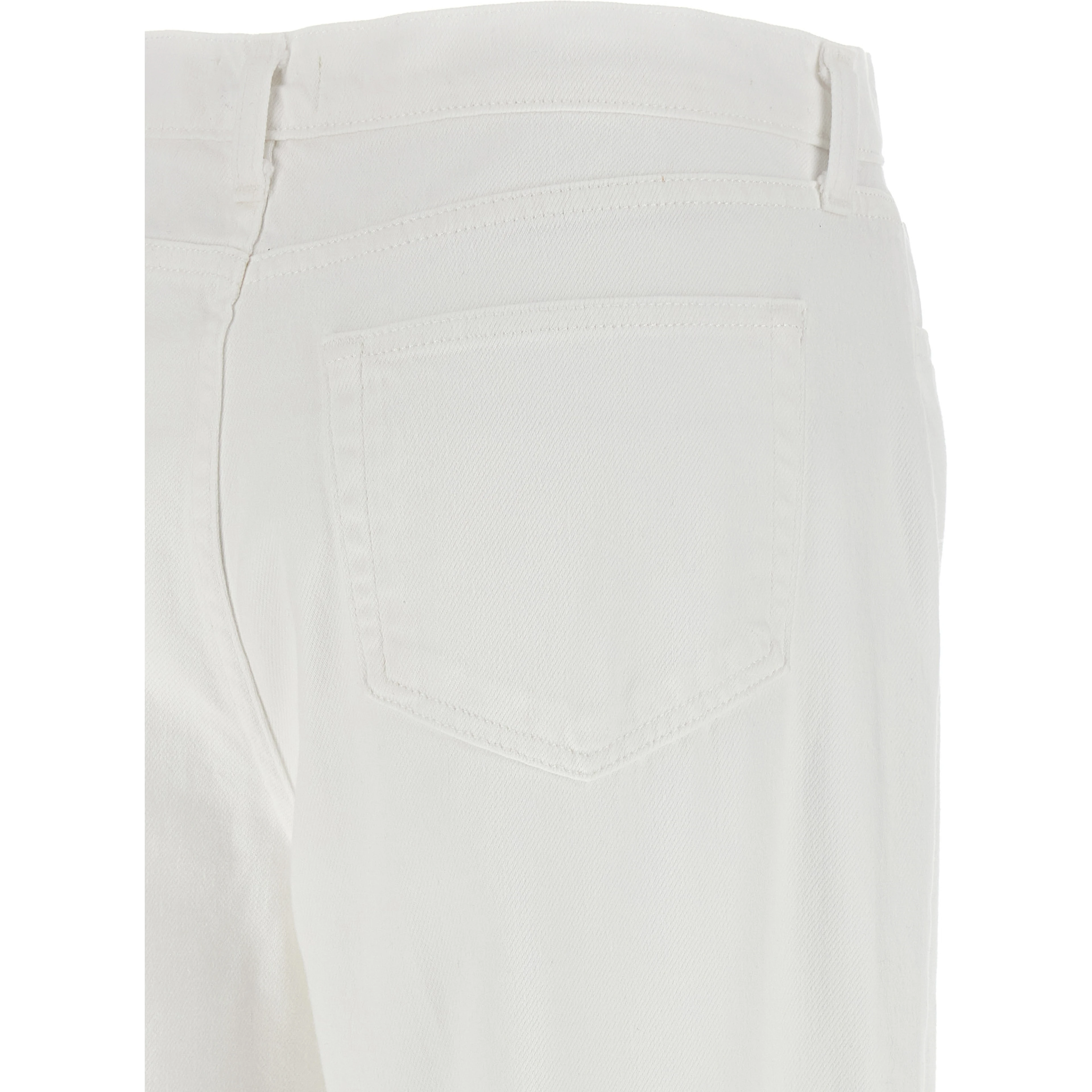 White Cotton High-Waisted Jean
