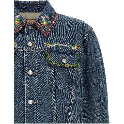 Blue Polyamide Denim Jacket