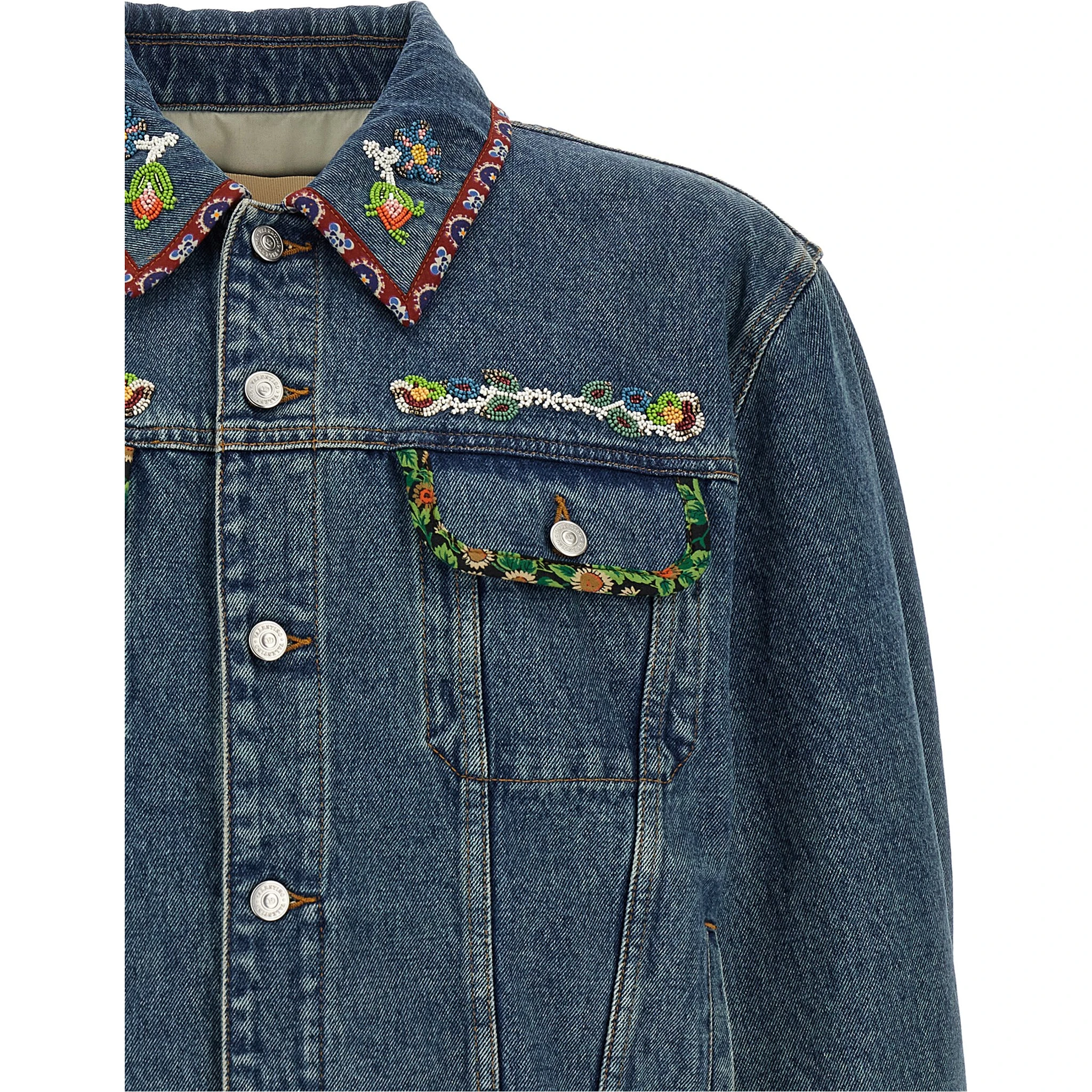 Blue Polyamide Denim Jacket