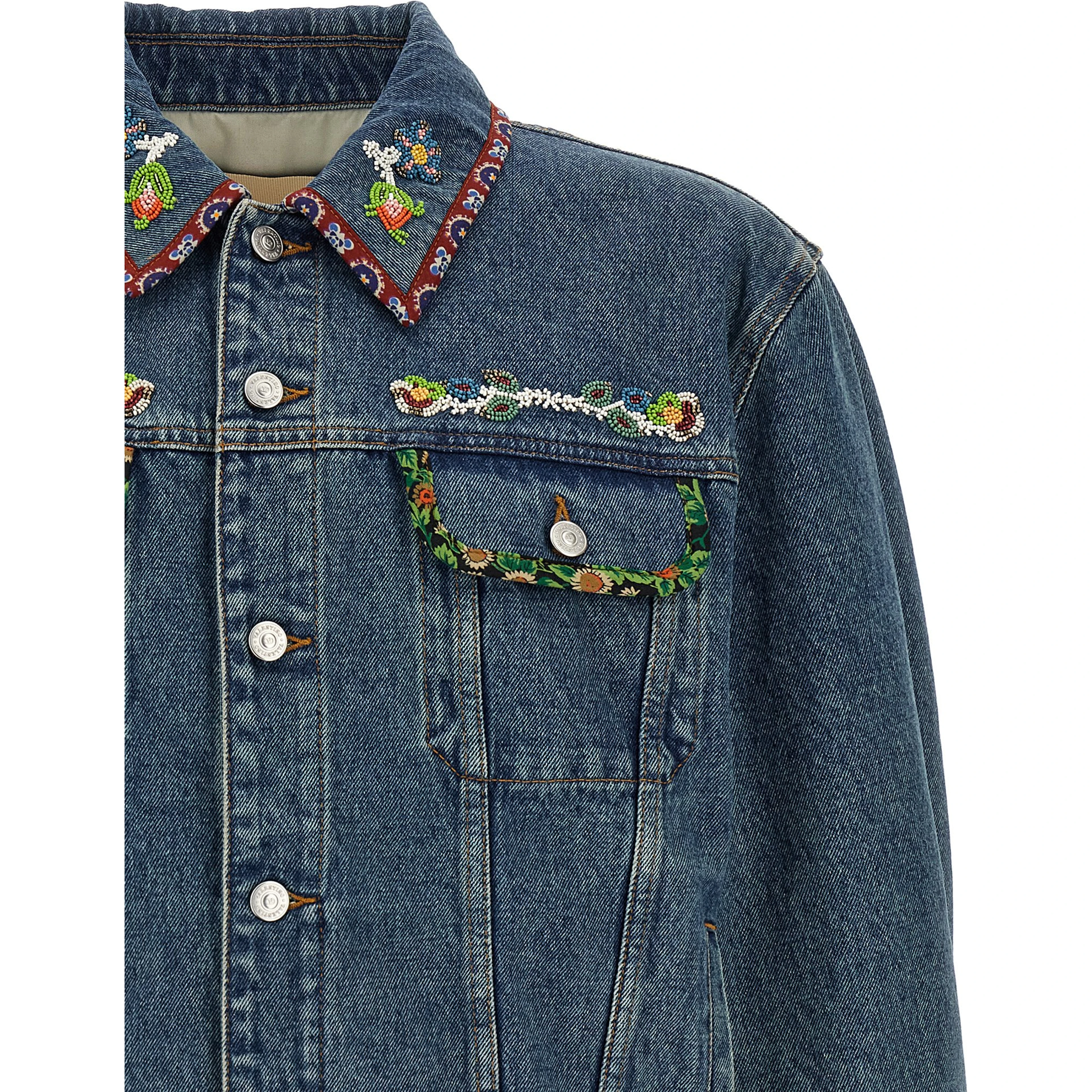 Blue Polyamide Denim Jacket
