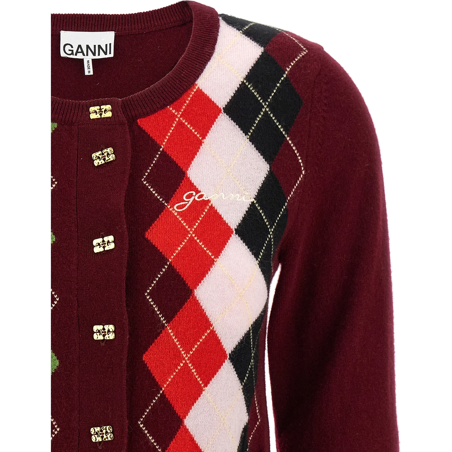 Bordeaux Merino Wool Cardigan