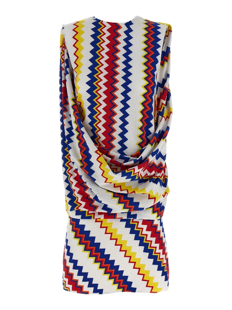 Multicolor Viscose Short Dress