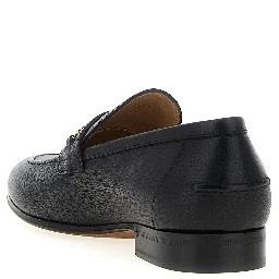 Black Goatskin Slip-On Loafers