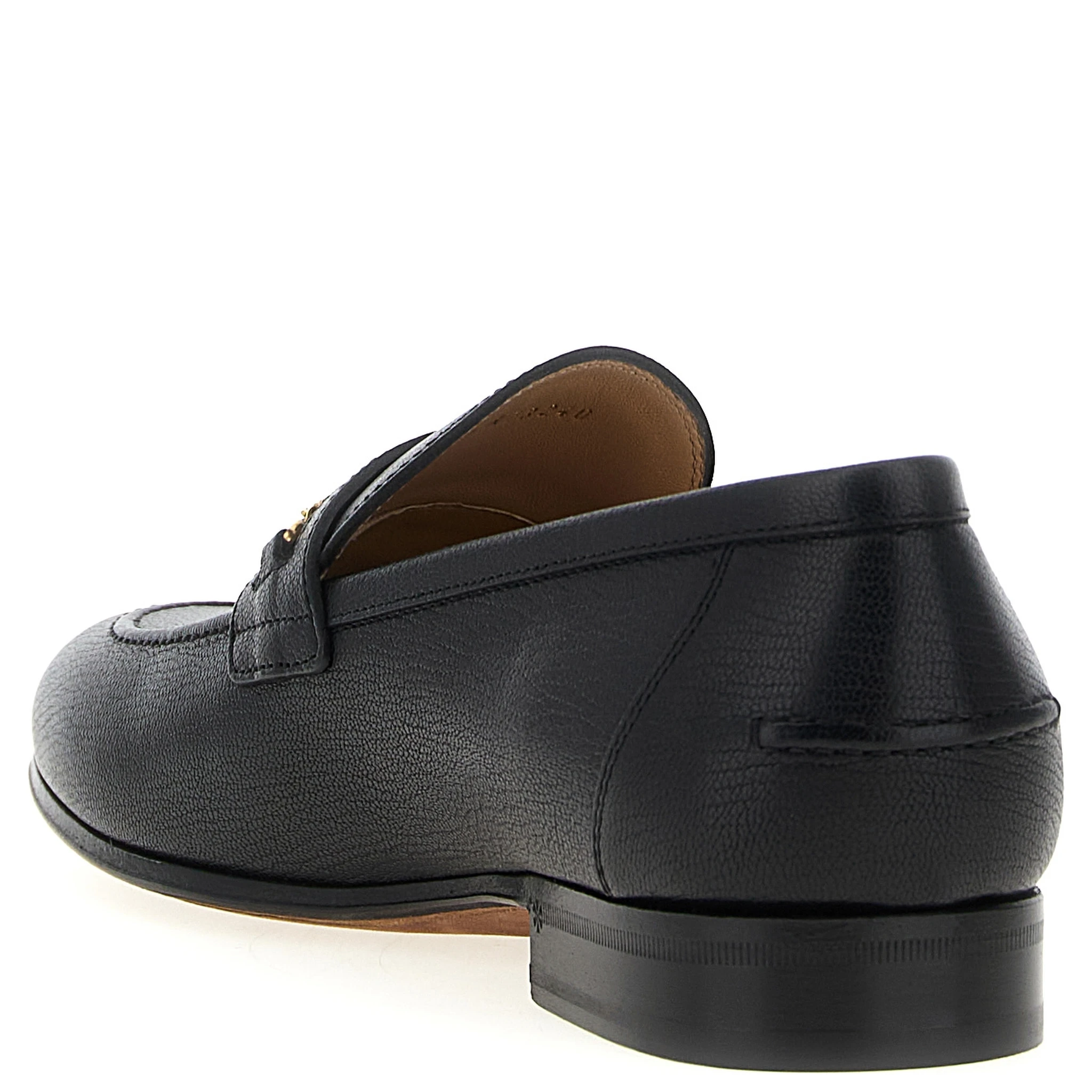 Black Goatskin Slip-On Loafers