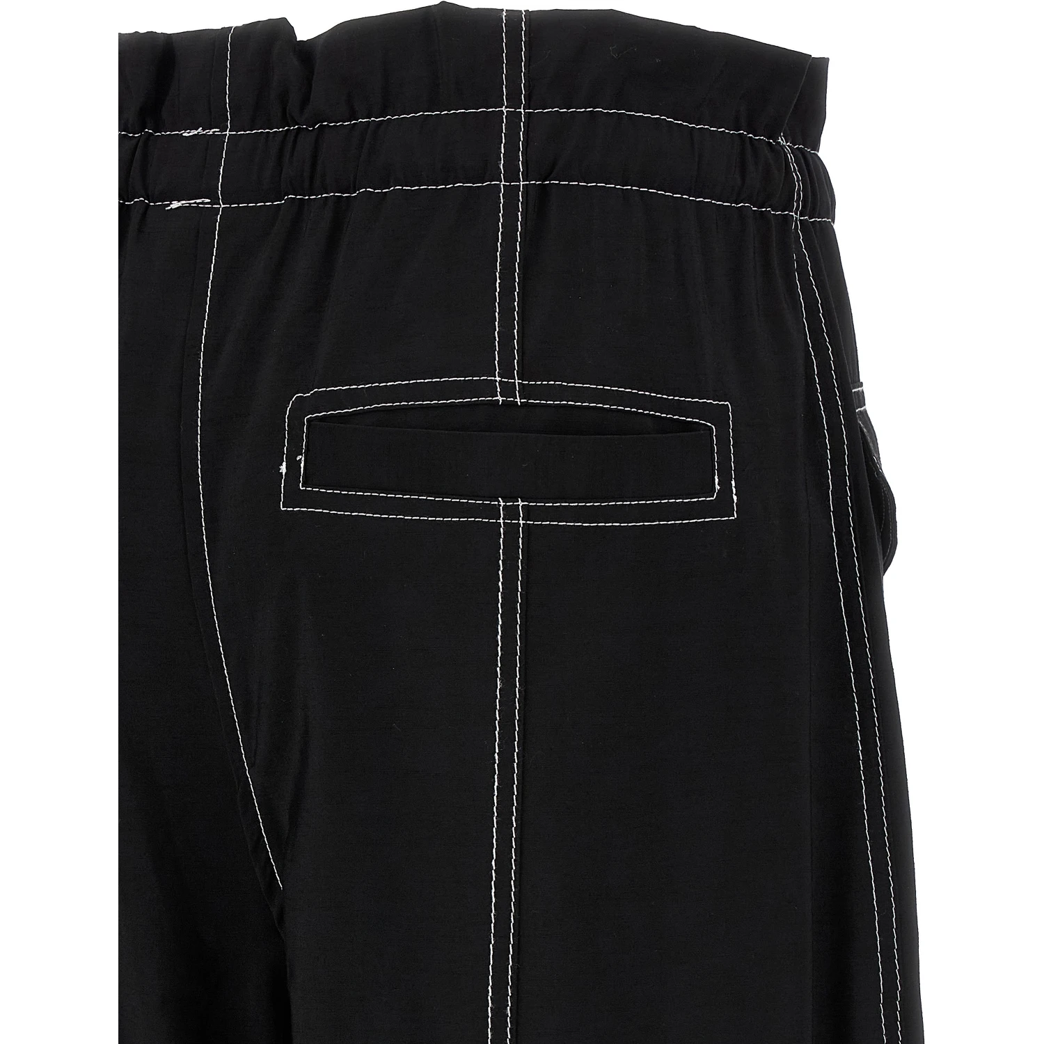 Black Viscose Casual Pants