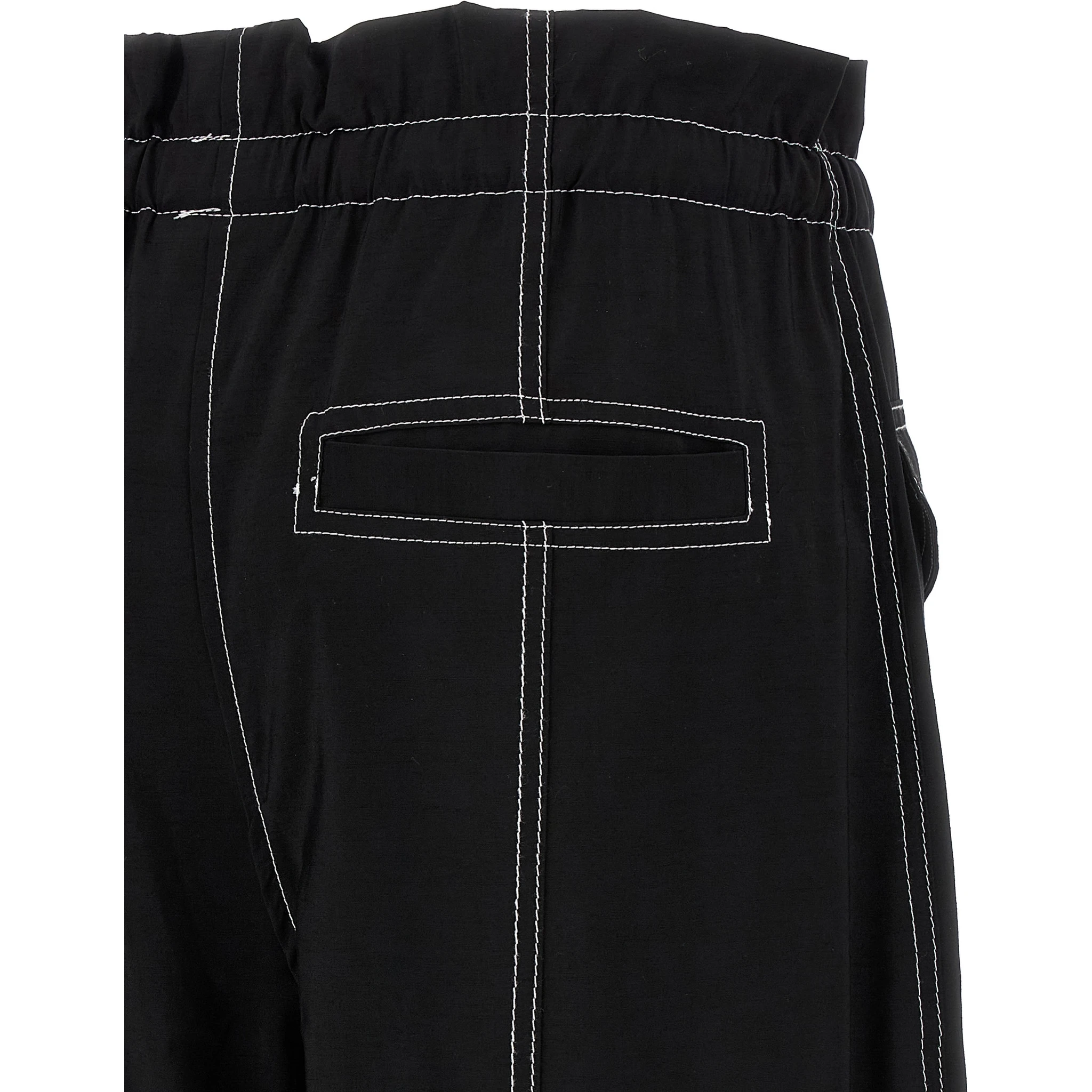 Black Viscose Casual Pants