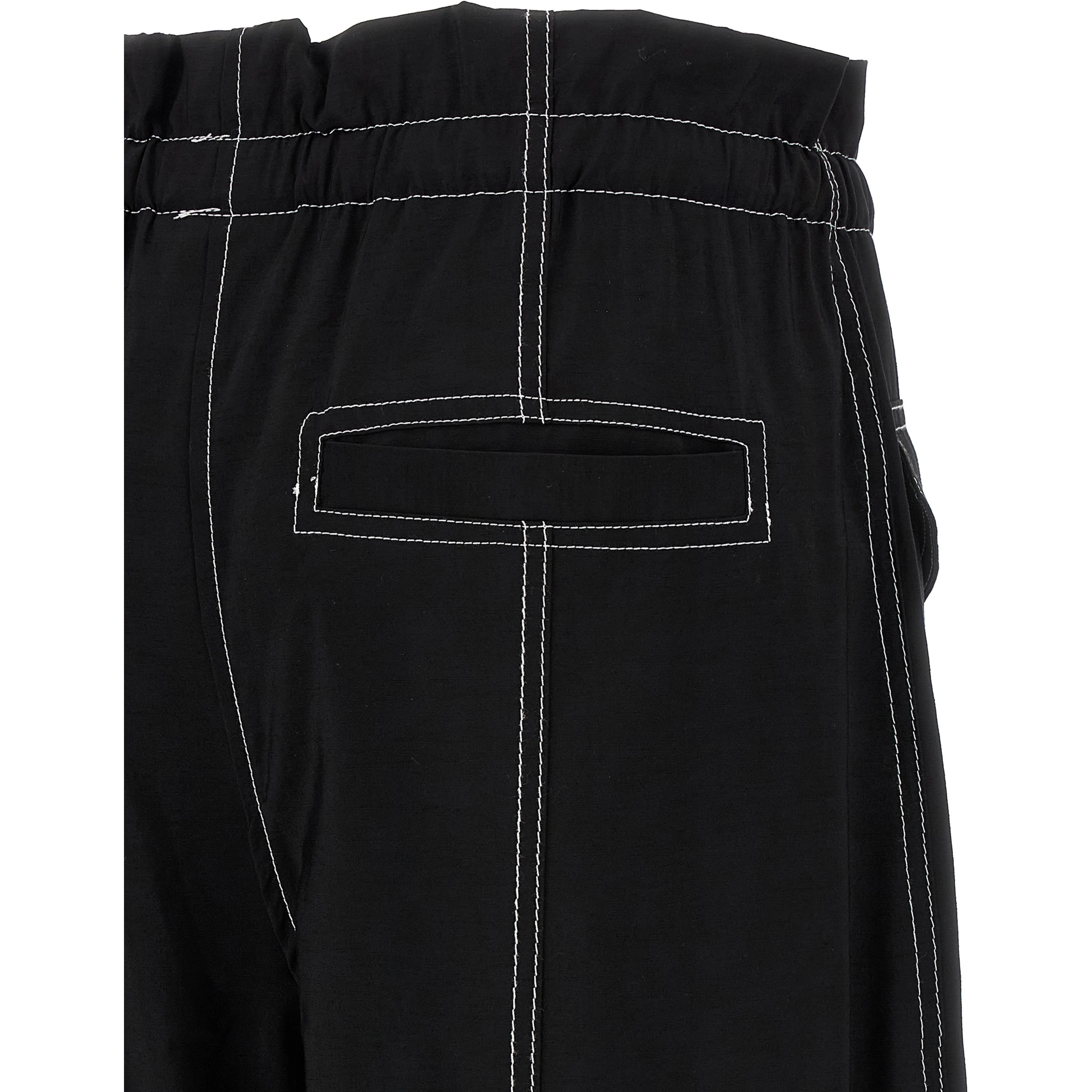 Black Viscose Casual Pants
