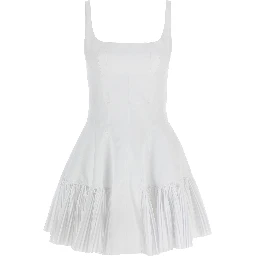 White Polyester Short Dress