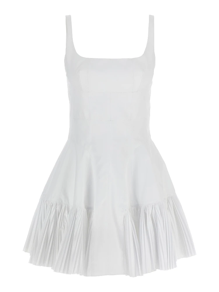 White Polyester Short Dress