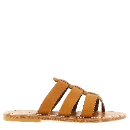 Beige Cowhide Slides