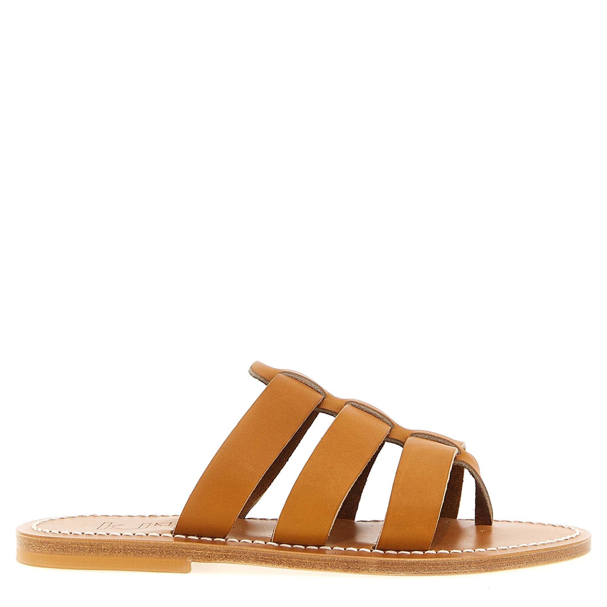Beige Cowhide Slides