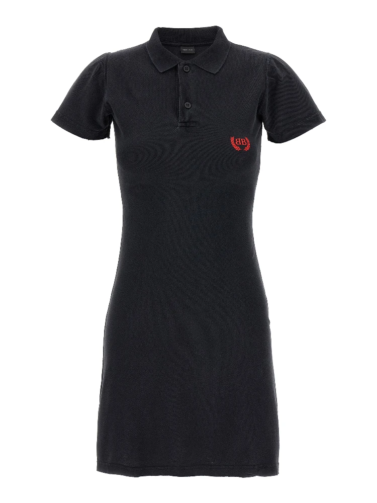 Black Cotton Short Dress
