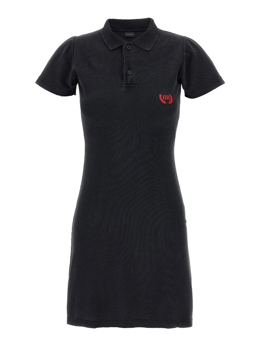 Black Cotton Short Dress