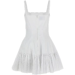 White Polyester Short Dress