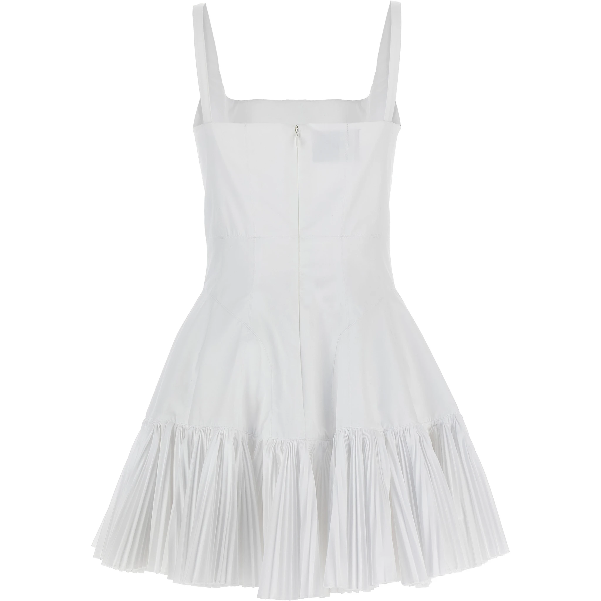 White Polyester Short Dress