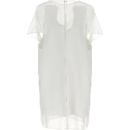 White Polyester Short Dress