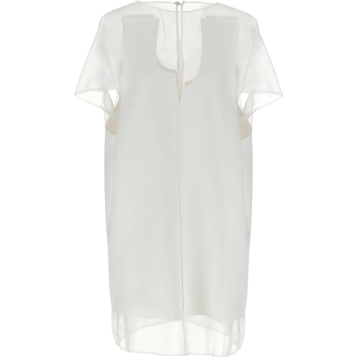 White Polyester Short Dress