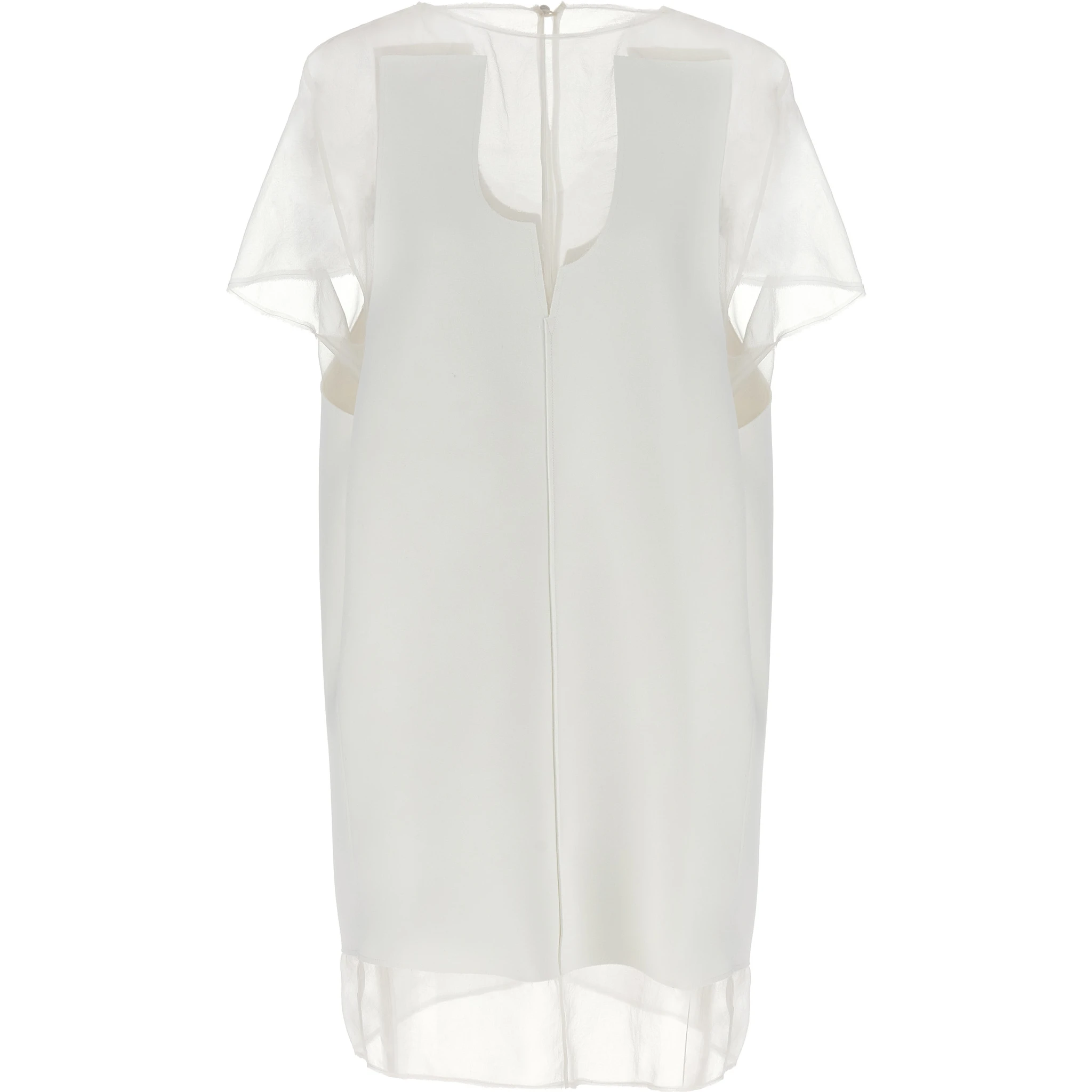 White Polyester Short Dress