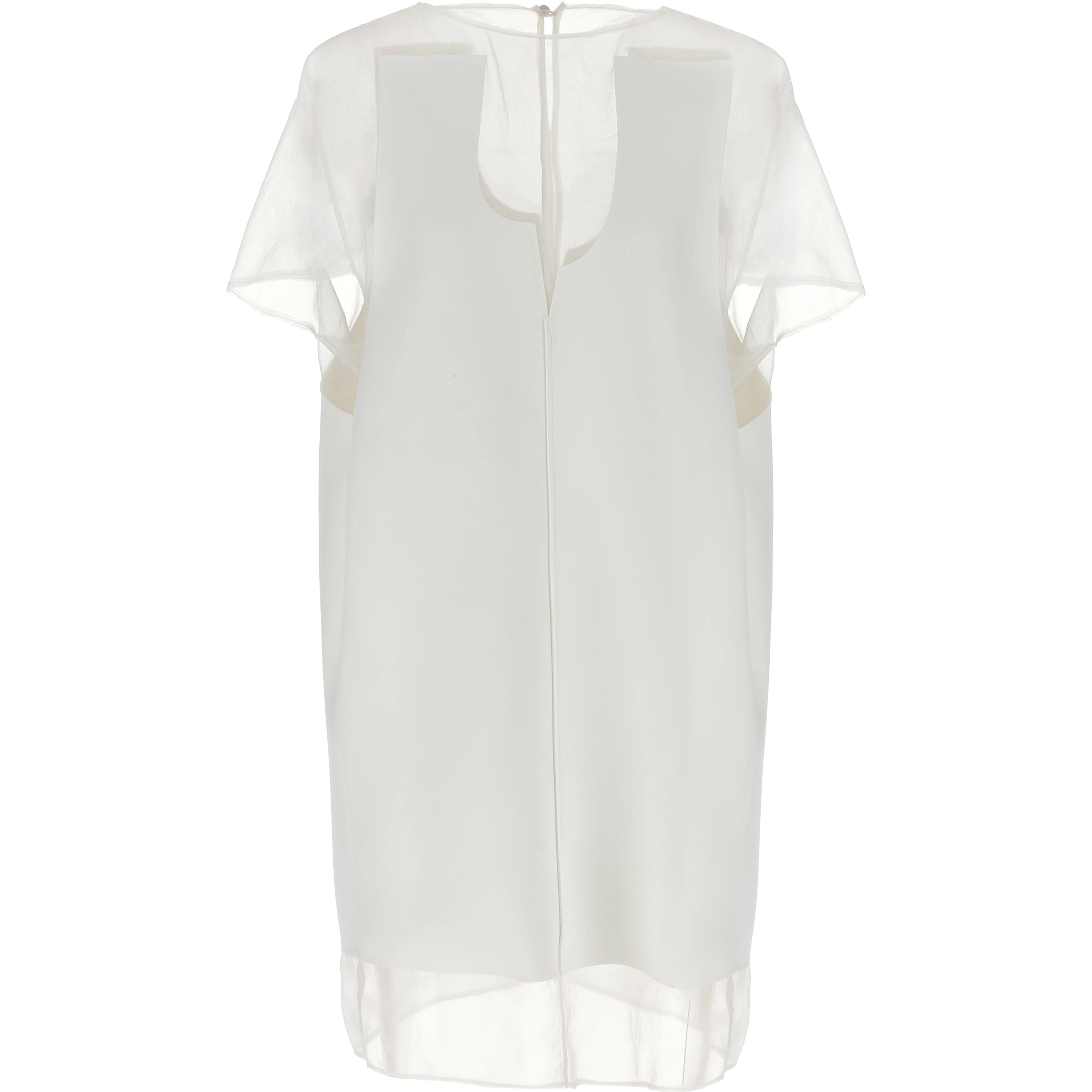 White Polyester Short Dress