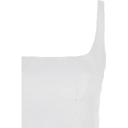 White Polyester Short Dress
