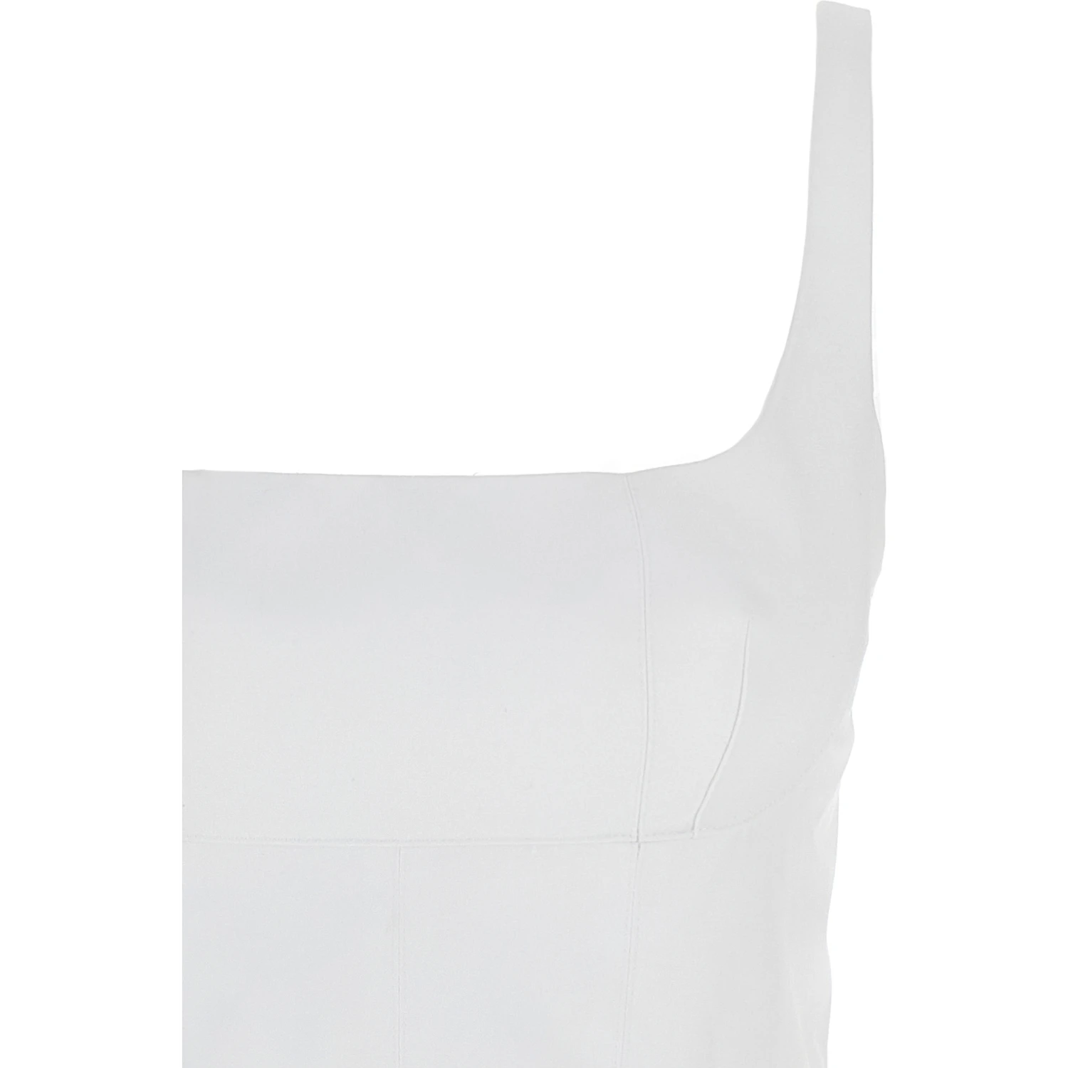 White Polyester Short Dress