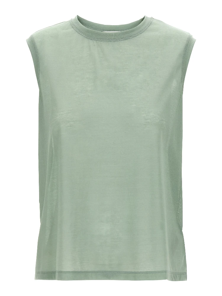 Bicolor Cotton Sleeveles T-Shirt