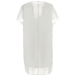 White Polyester Short Dress