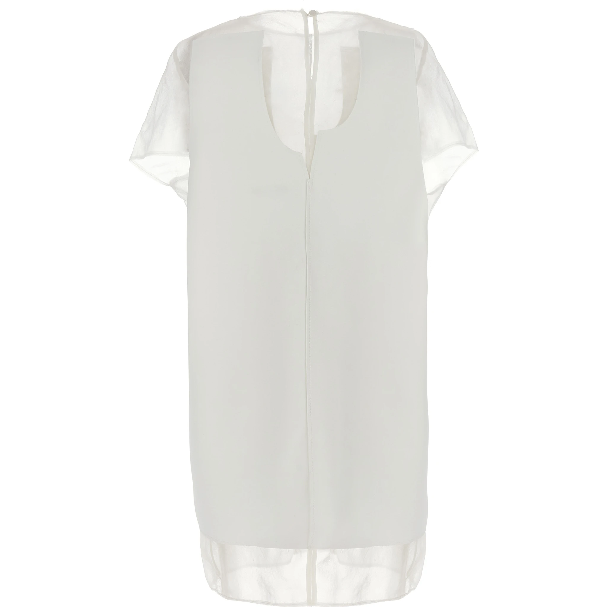 White Polyester Short Dress